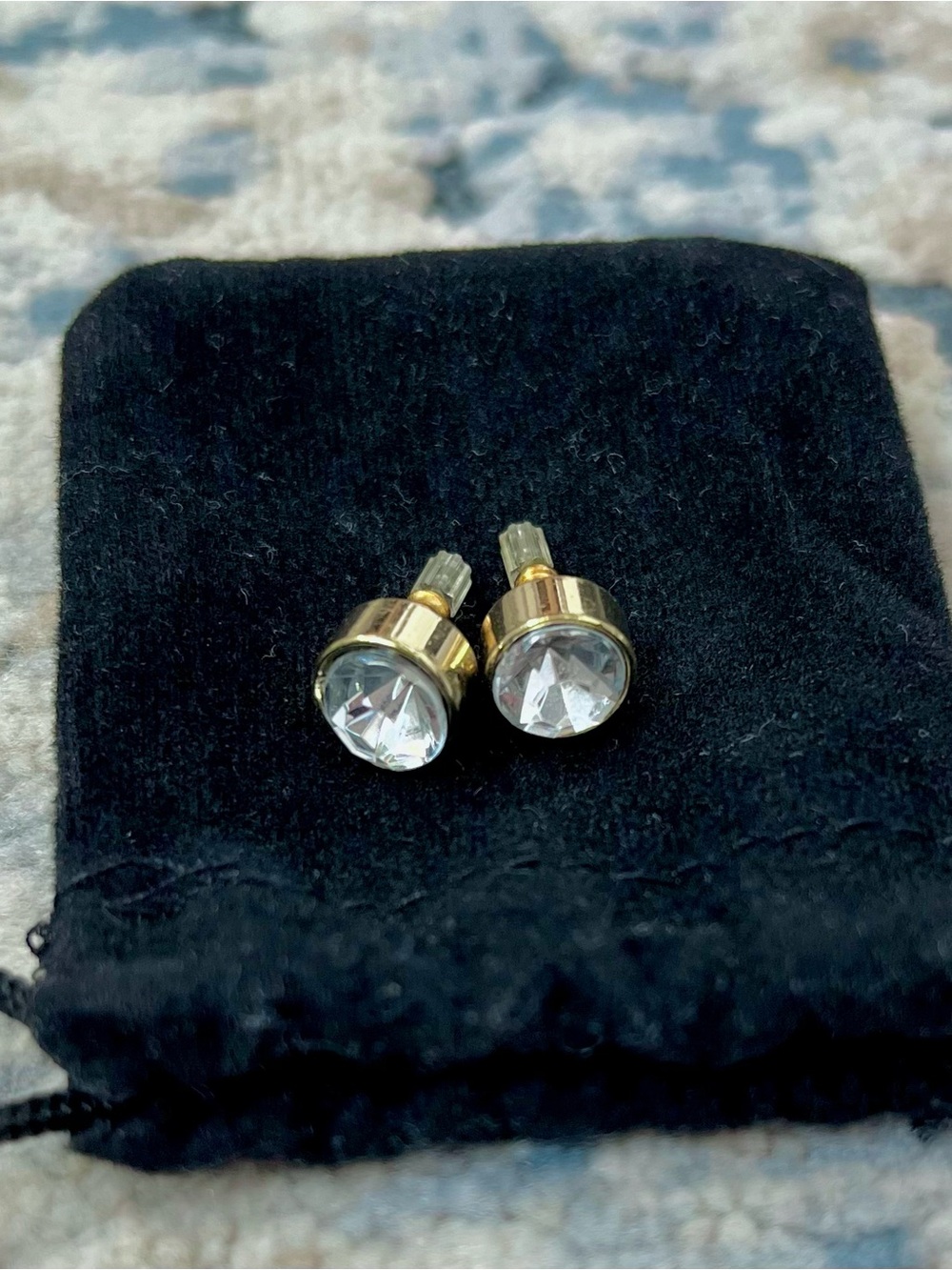 Gold Tone Crystal Stud Earrings